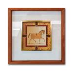 NONAME Tablo Center Taxta Çərçivə Şüşə Qızıl Tablo 42x42 cm R