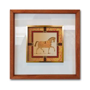 NONAME Tablo Center Taxta Çərçivə Şüşə Qızıl Tablo 42x42 cm R