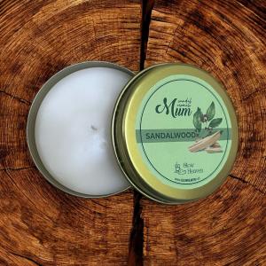 Glow Heaven səndəl ağacı ətirli metal qabda şam